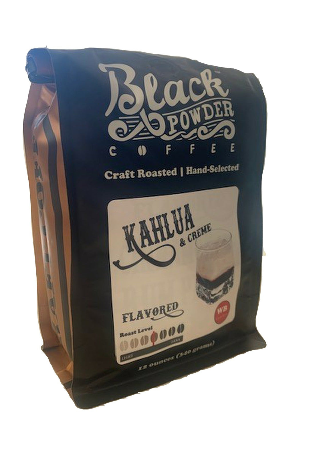 Bag of medium roast coffee from Blend with notes of Chocolate, Fruity