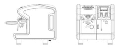 La Spaziale S11 Brio and Minibrio family front and side technical outline drawing