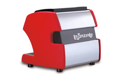 La Spaziale Mini Vivaldi II in red, rear view showing the stainless steel back panel