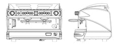 La Spaziale S9 DSP full-size two-group front and side technical outline drawing