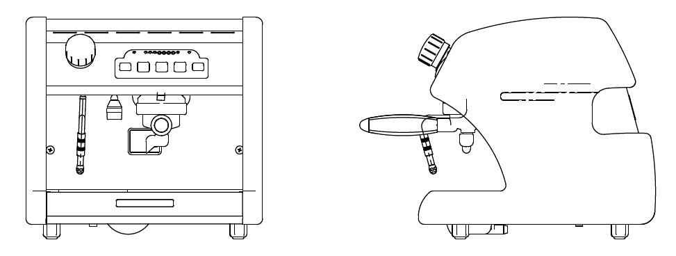 La Spaziale Vivaldi II front and side technical outline drawing