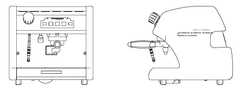 La Spaziale Vivaldi II front and side technical outline drawing