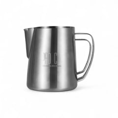 Stainless steel latte art milk pitcher detail