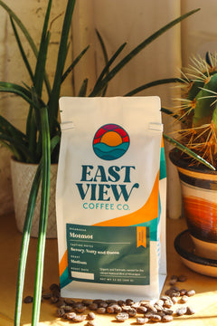 East View Motmot Nicaragua coffee bag photograph