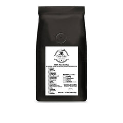 Black Clear Lake coffee bag with a white printed product label — Clear Lake Cowboy Medium-Dark Coffee Blend gallery