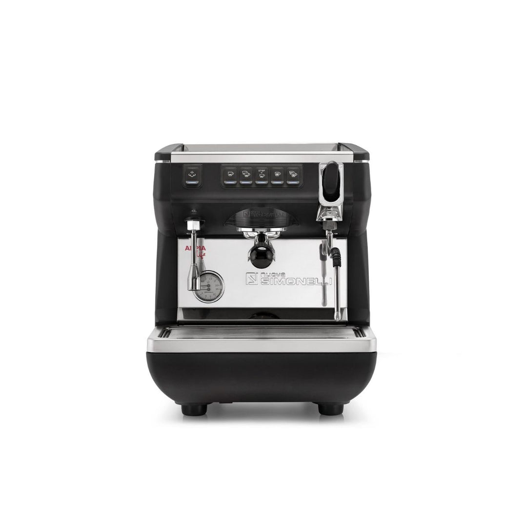 Nuova Simonelli Appia Life 1 Group volumetric commercial espresso machine in black