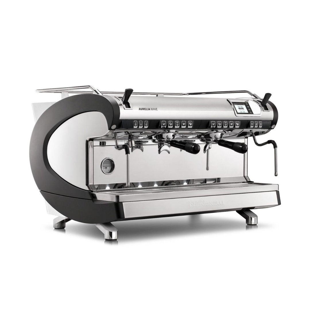 Aurelia Wave Volumetric 2 Group commercial espresso machine angled view
