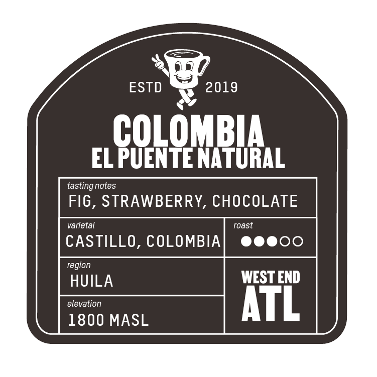 Bag of specialty roast coffee from Colombia, Nariño with notes of Rich Flavors