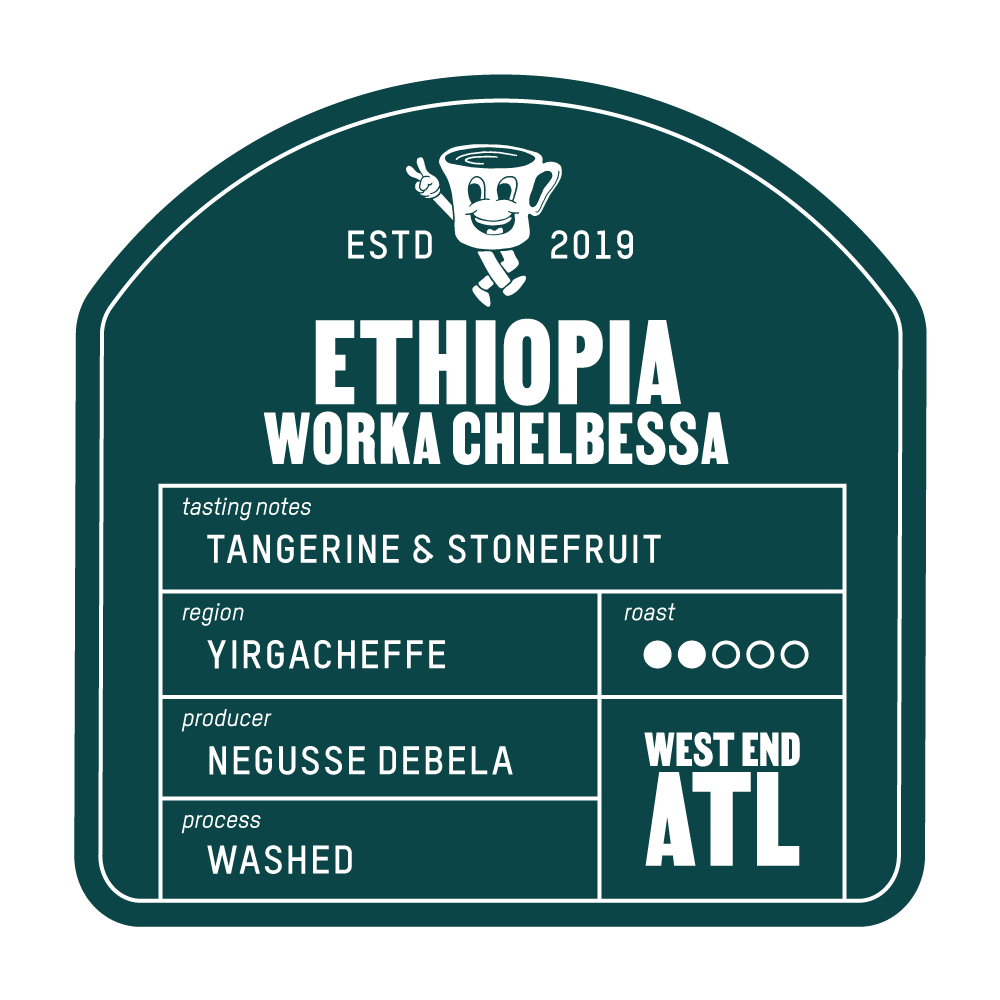 Bag of specialty roast coffee from Ethiopia with notes of Fruity