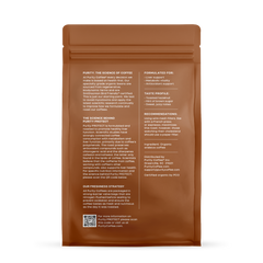 Purity PROTECT Light-Medium Roast Whole Bean Coffee — back of whole-bean coffee bag