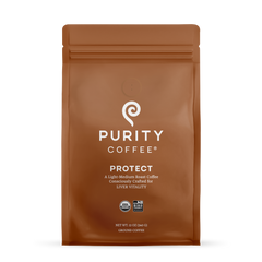 Purity PROTECT Light-Medium Roast Ground Coffee — front of ground-coffee bag