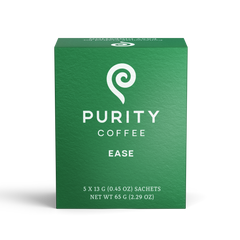 Purity EASE Dark Roast Single-Serve Coffee Sachets — five-count single-serve coffee sachet carton