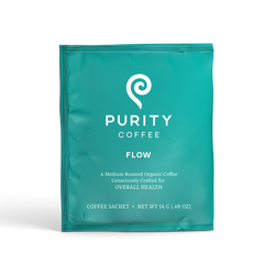 Purity FLOW Medium Roast Single-Serve Coffee Sachets — single-serve coffee sachet package