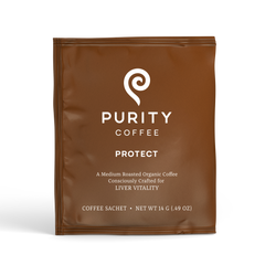 Purity PROTECT Light-Medium Single-Serve Coffee Sachets — single-serve coffee sachet package