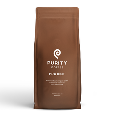 Purity PROTECT Light-Medium Roast Whole Bean Coffee — front of 5 lb coffee bag