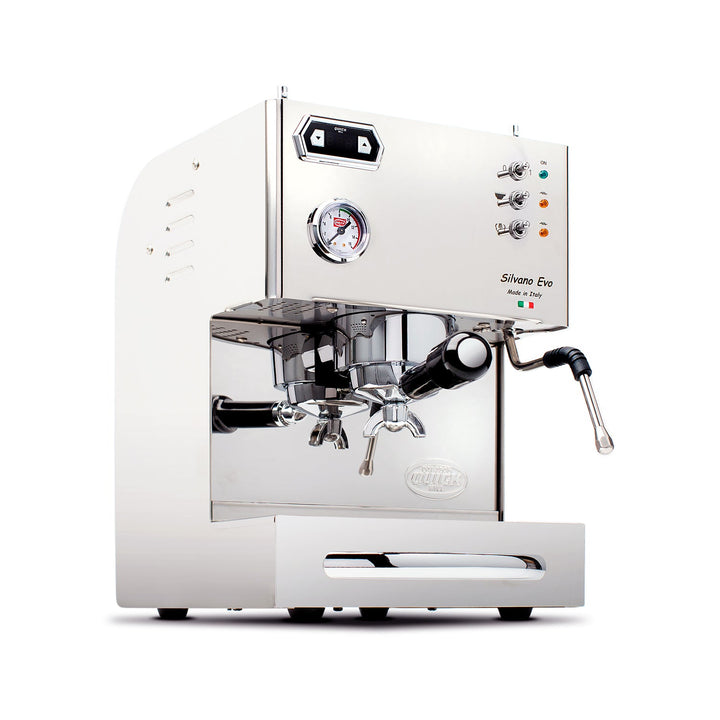 Quick Mill Silvano Evo compact stainless steel side profile