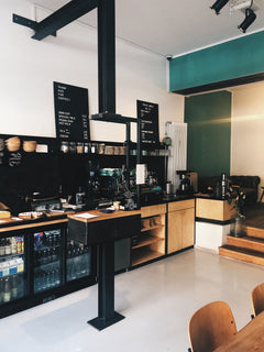 Coffee bar interior with a counter and brewing equipment — Clear Lake Yacht Club Light Roast Coffee Blend gallery