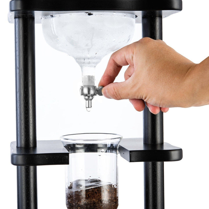 Yama 6-8 Cup Cold Brew Tower Straight Black Wood Frame (32oz)