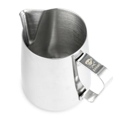 Top view of Barista Basics Frothing Pitcher 32oz - Silver
