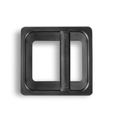 Top view of Barista Basics Knockbox Open Bottom (6" x 6" x 5") showing product packaging