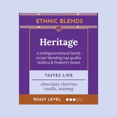 Kaveri Heritage Medium Roast Coffee Blend Heritage Blend coffee information graphic — image 2
