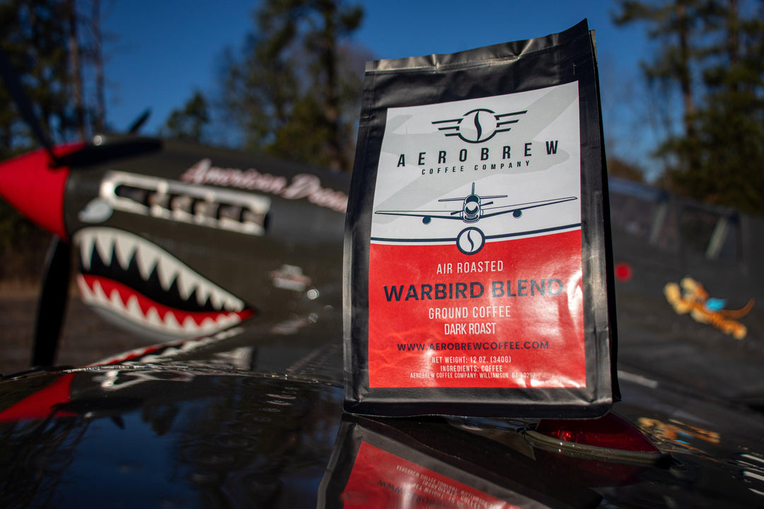 Bag of dark roast coffee from Blend with notes of Chocolate