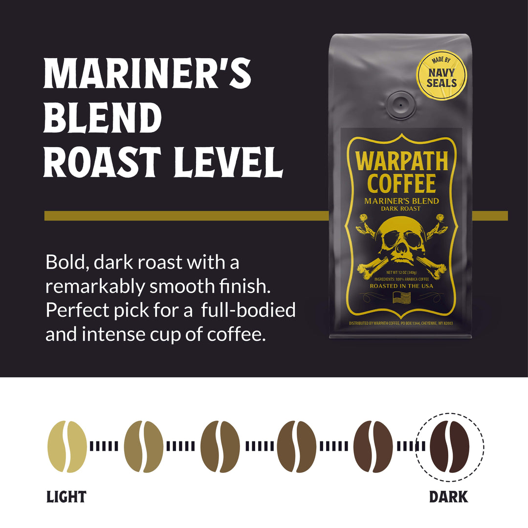 Bag of dark roast coffee from Blend with notes of Rich Flavors