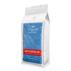 Winter Wonderland seasonal spiced coffee package side view