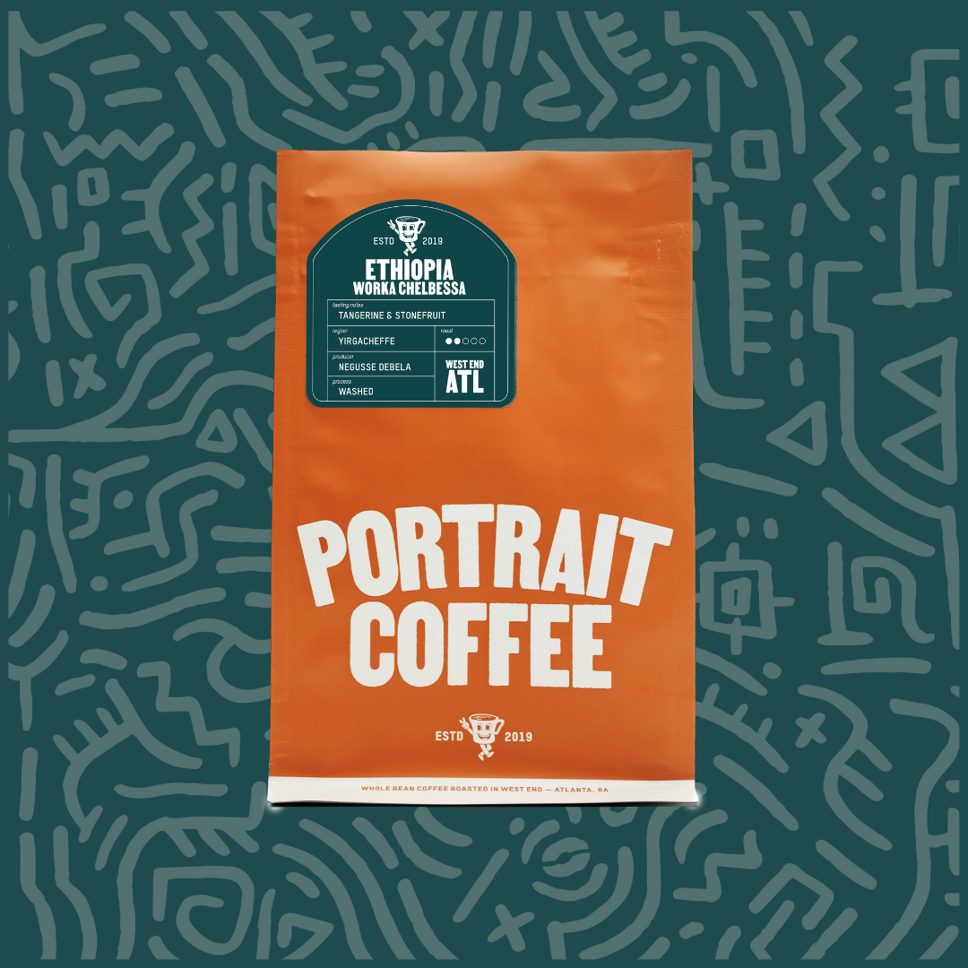 Bag of specialty roast coffee from Ethiopia with notes of Fruity