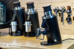 Turin DF54 and larger single-dose grinders compared side by side